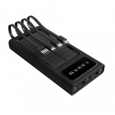 Solar Power Bank - 24 pin USB-C / 4 pin USB Type A / 5 pin Micro-USB Type A